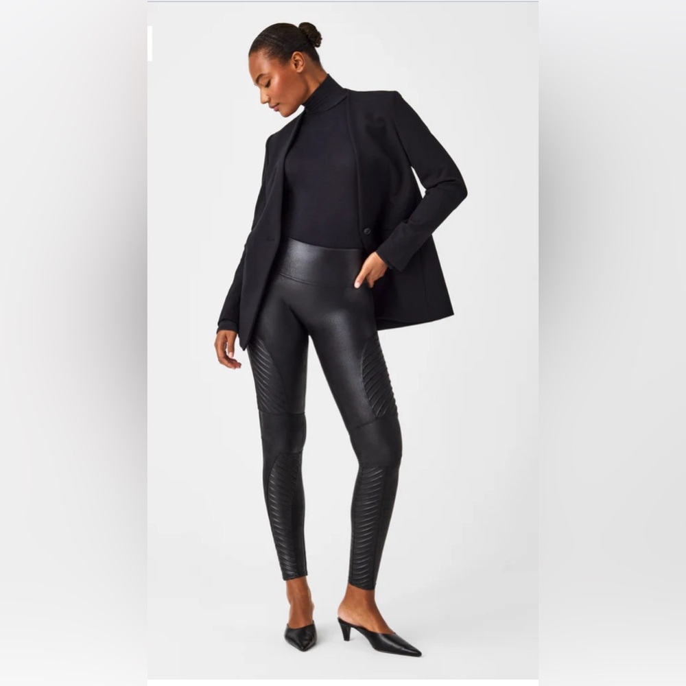 SPANX Faux Leather Moto Leggings